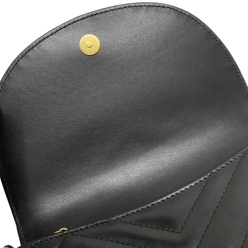 Gucci GG Marmont Mini Shoulder Bag 746431 Black Leather
