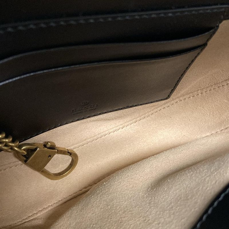 Gucci GG Marmont Mini Shoulder Bag 746431 Black Leather