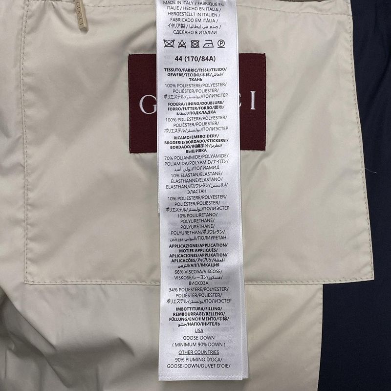 Gucci Down Jacket Size 44 S Men's - 794822 Z8bta Navy And White Down