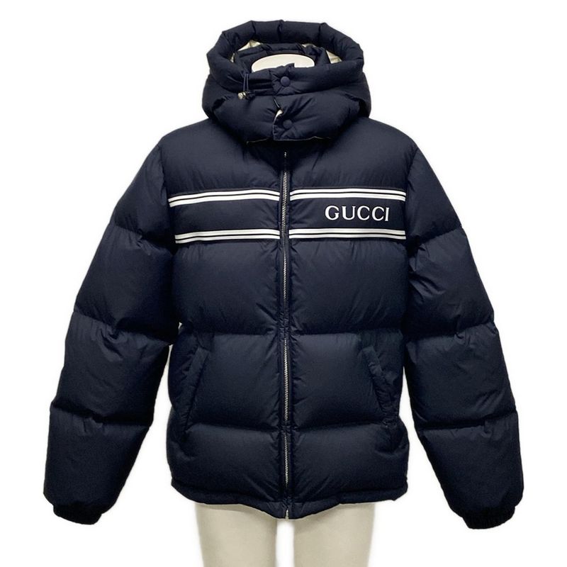 Gucci Down Jacket Size 44 S Men's - 794822 Z8bta Navy And White Down