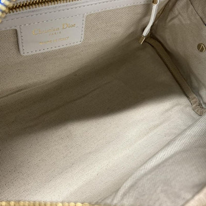 Dior/christian Dior Handbag Vibe Mini Bow Ring Bag Blue And White Leather