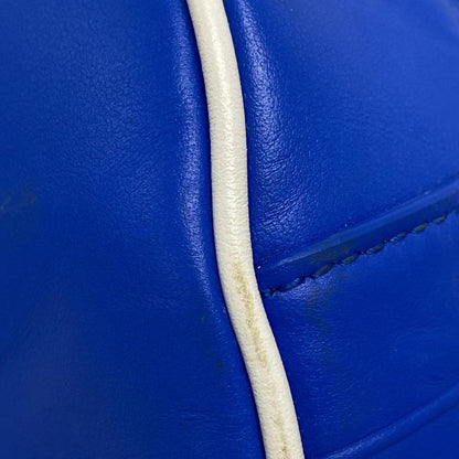 Dior/christian Dior Handbag Vibe Mini Bow Ring Bag Blue And White Leather