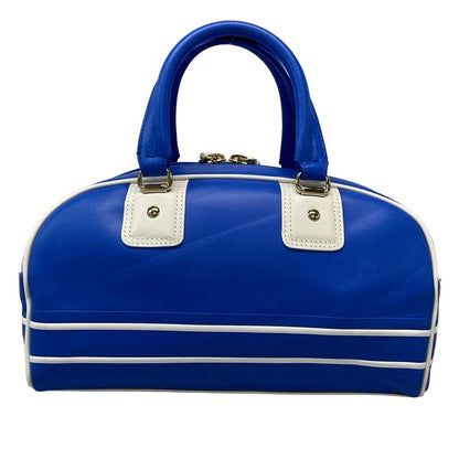 Dior/christian Dior Handbag Vibe Mini Bow Ring Bag Blue And White Leather