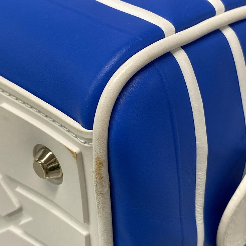 Dior/christian Dior Handbag Vibe Mini Bow Ring Bag Blue And White Leather