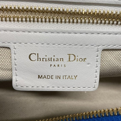 Dior/christian Dior Handbag Vibe Mini Bow Ring Bag Blue And White Leather