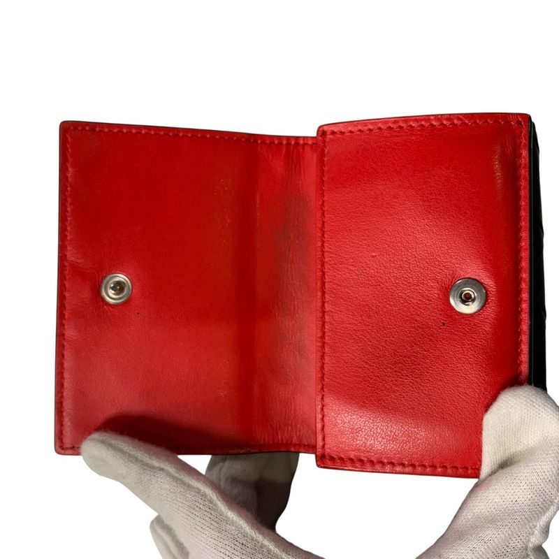 3463 Bottega Veneta Trifold Wallet Maxi Intrecciato Bicolor Mini P02717316t Red