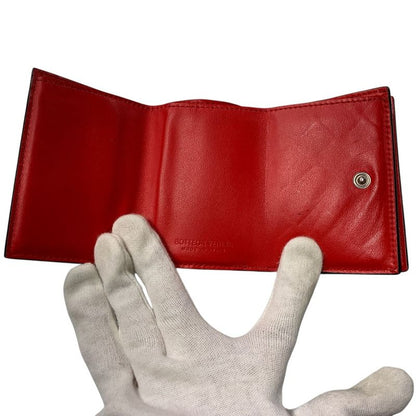 3463 Bottega Veneta Trifold Wallet Maxi Intrecciato Bicolor Mini P02717316t Red