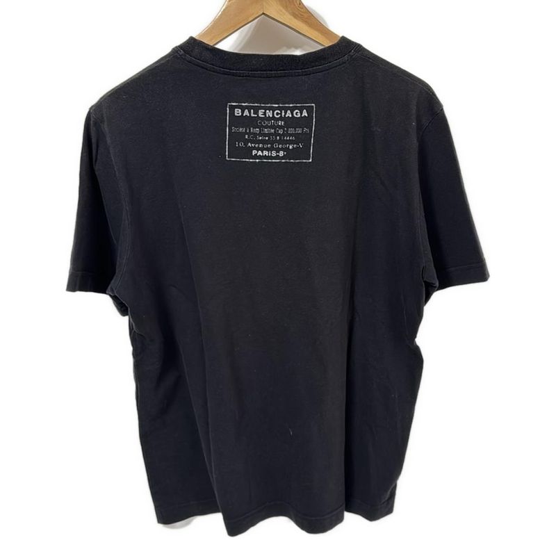 Balenciaga Short Sleeve T-shirt Size L Men's - 496053 Txk46 Black And White
