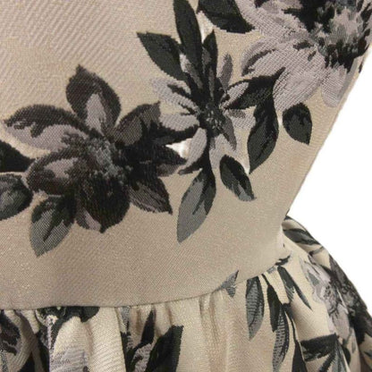 Fendi Jacquard Flower Floral Dress Short Sleeves Flared Knee Length Chequered