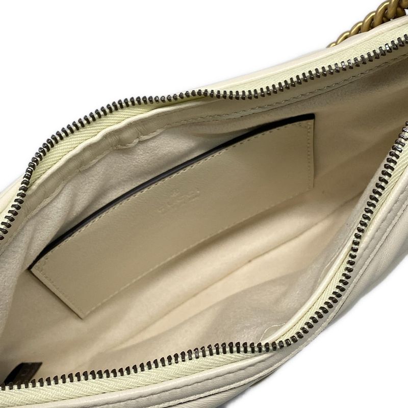 Gucci Shoulder Bag GG Marmont Small Shoulder Bag 777263 Ivory Chain Shoulder