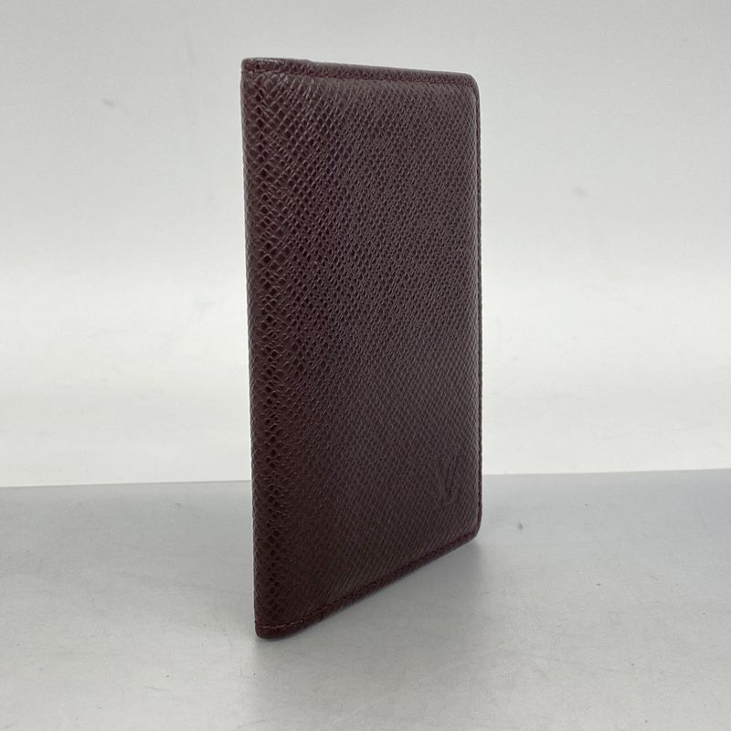 Louis Vuitton Business Card Holder Taiga Organizer De Poche M30516 Acajou Men's