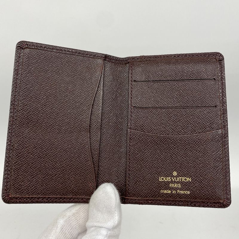 Louis Vuitton Business Card Holder Taiga Organizer De Poche M30516 Acajou Men's