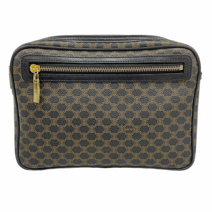 Celine Clutch Bag Macadam PVC Black Gold Hardware Men's