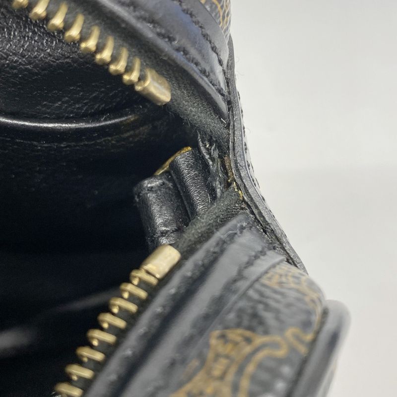 Celine Clutch Bag Macadam PVC Black Gold Hardware Men's