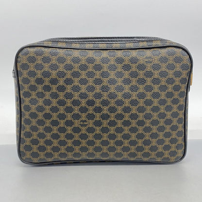 Celine Clutch Bag Macadam PVC Black Gold Hardware Men's