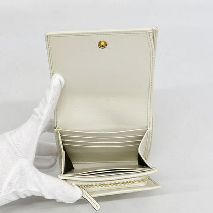 Gucci Wallet Horsebit 621891 Leather White Gold Hardware Women