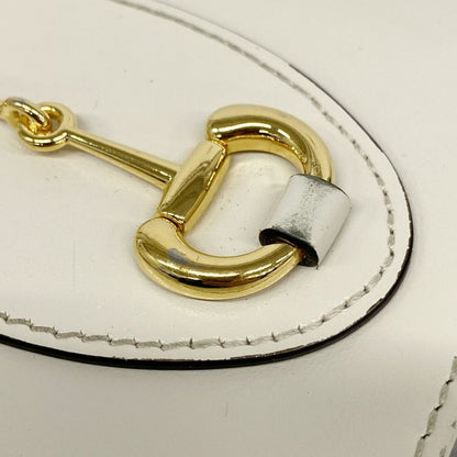 Gucci Wallet Horsebit 621891 Leather White Gold Hardware Women