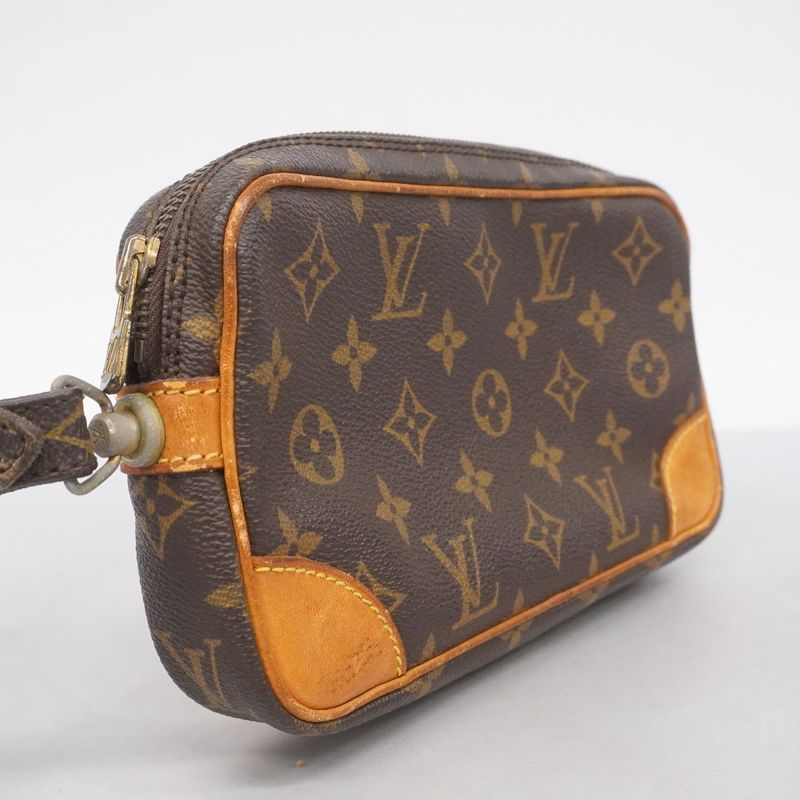 Louis Vuitton Clutch Bag Monogram Marly Dragonne PM M51827 Brown Men's