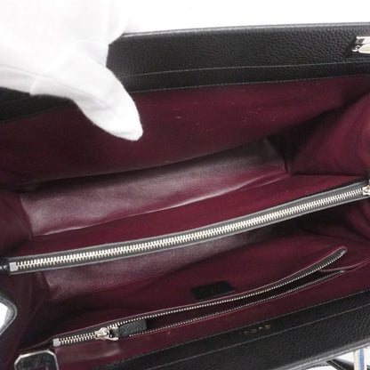 Gucci Handbag Horsebit Zumi 564714 Leather Black Gold/silver Hardware 2way Bag