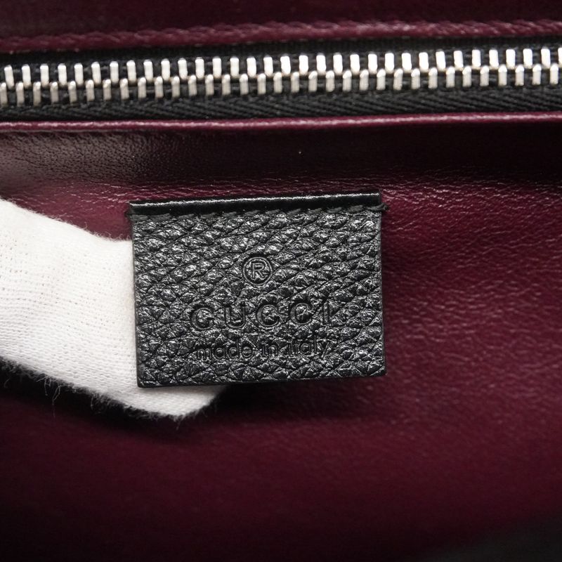 Gucci Handbag Horsebit Zumi 564714 Leather Black Gold/silver Hardware 2way Bag