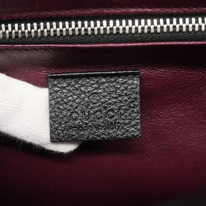 Gucci Handbag Horsebit Zumi 564714 Leather Black Gold/silver Hardware 2way Bag