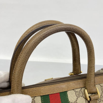Gucci Handbag GG Supreme/sherry Line 39 02 007 PVC Brown Gold/silver Hardware