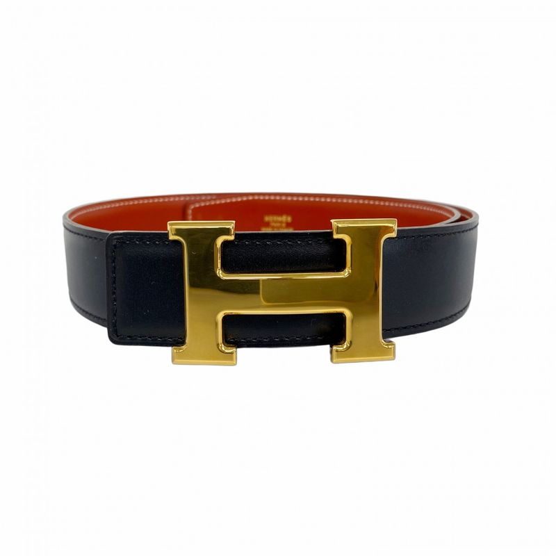 Hermes Belt Constance Belt Box Calf Black Brick Gold Hardware Z Engraved Men