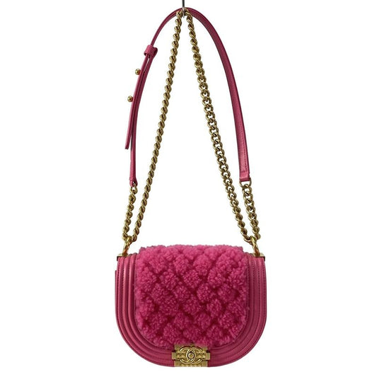 Chanel Shoulder Bag Boy Chanel/matelasse As3350 Pink Leather  Mouton