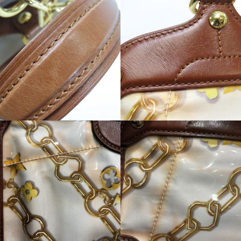 Louis Vuitton Tote Bag Cabas Monogram Charm M95157 Leather Vinyl Bronze Brown