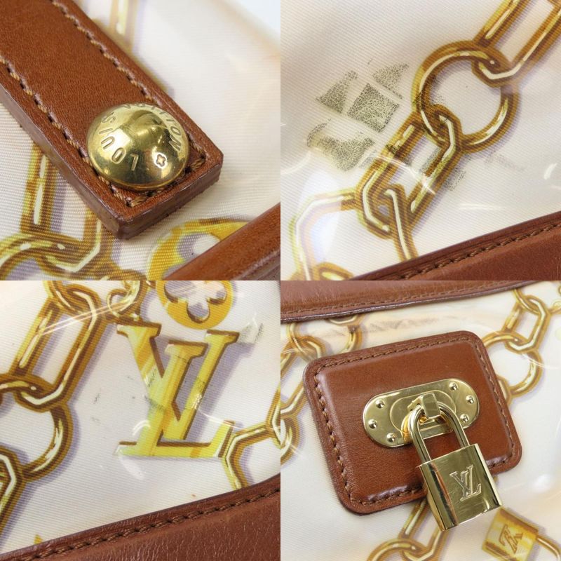 Louis Vuitton Tote Bag Cabas Monogram Charm M95157 Leather Vinyl Bronze Brown