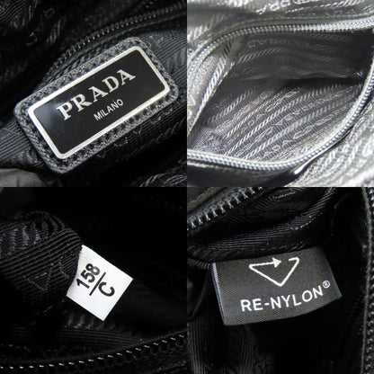 Prada Shoulder Bag 2vh144 Triangle Logo Nylon Leather Black Crossbody Re-nylon