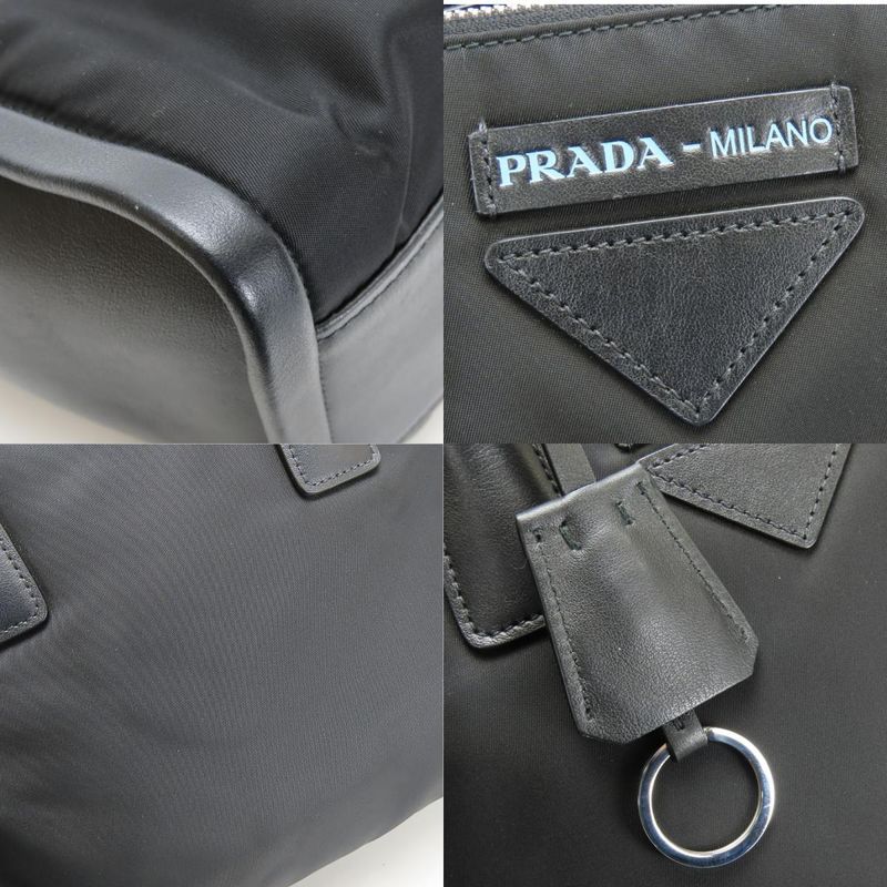Prada Tote Bag Concept Nylon Leather Black 2WAY Crossbody Shoulder Casual