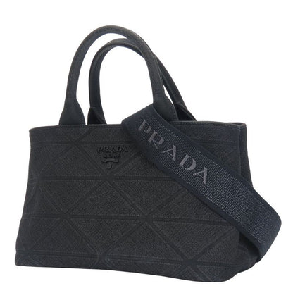 Prada Handbags Canapa 1bg439 Triangle Canvas NERO Black 2WAY Shoulder Everyday