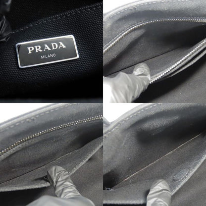 Prada Handbags Canapa 1bg439 Triangle Canvas NERO Black 2WAY Shoulder Everyday