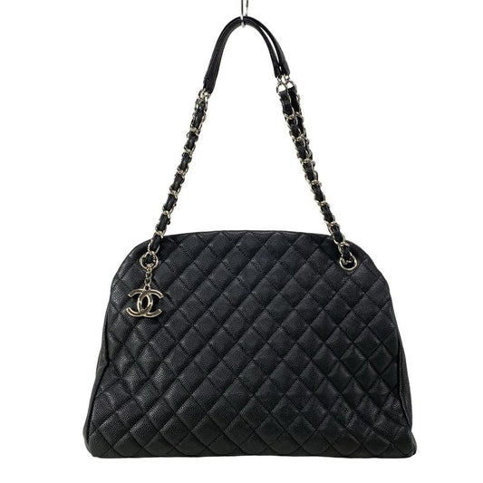 Chanel Shoulder Bag Mademoiselle Beauring Bag Black Silver Hardware / Chain