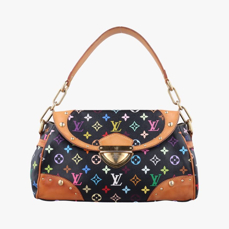 Louis Vuitton Beverly MM Noir Black Monogram Multicolor M40204 Fl2018
