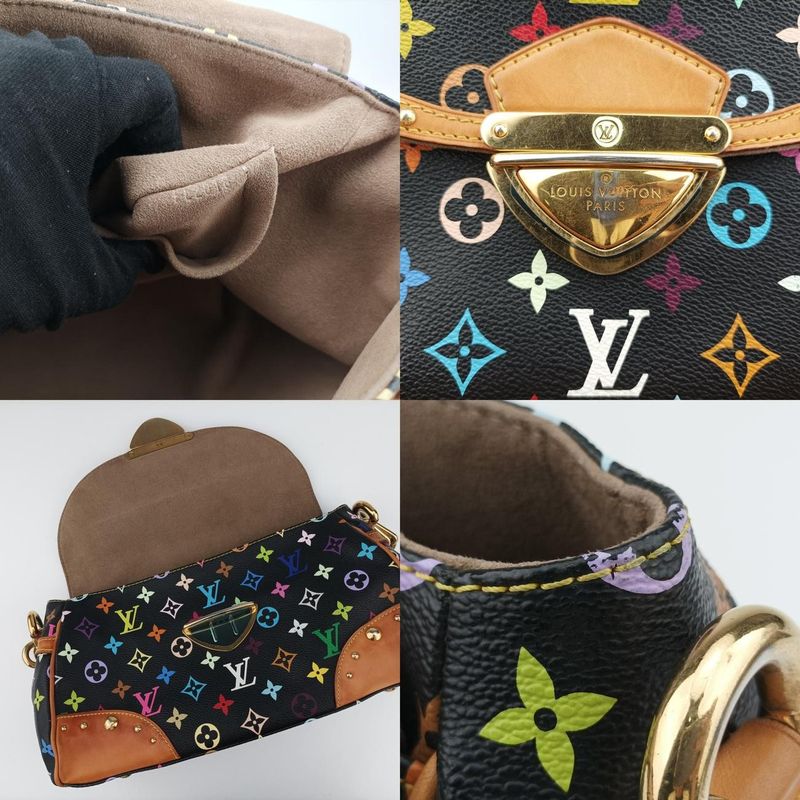 Louis Vuitton Beverly MM Noir Black Monogram Multicolor M40204 Fl2018