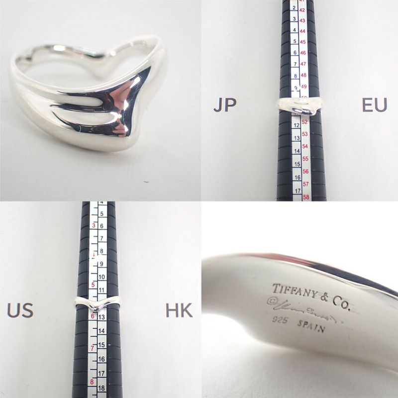 Tiffany & Co 925 Curved Wave Ring / #9.5/j85-3