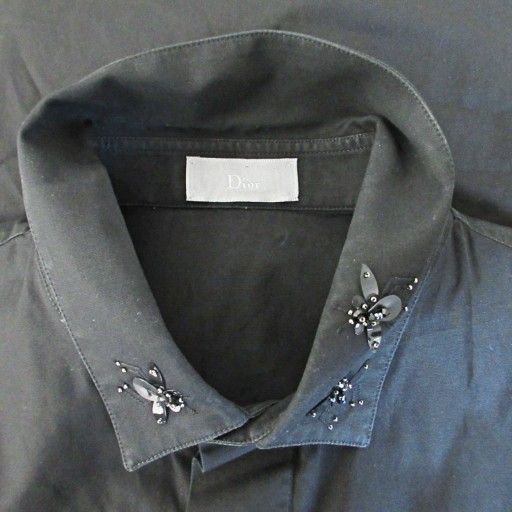 Dior Homme Dior Homme Bee Embroidery Bee Motif Shirt Long Sleeve 37 Black