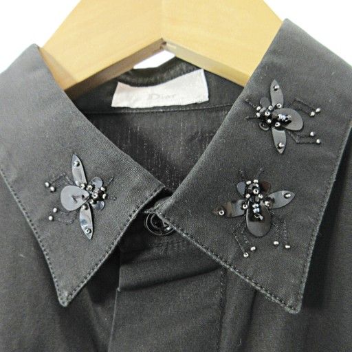 Dior Homme Dior Homme Bee Embroidery Bee Motif Shirt Long Sleeve 37 Black