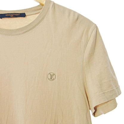 Louis Vuitton Logo Embroidery T-shirt Cut And Sewn Short Sleeves XS Beige 1105