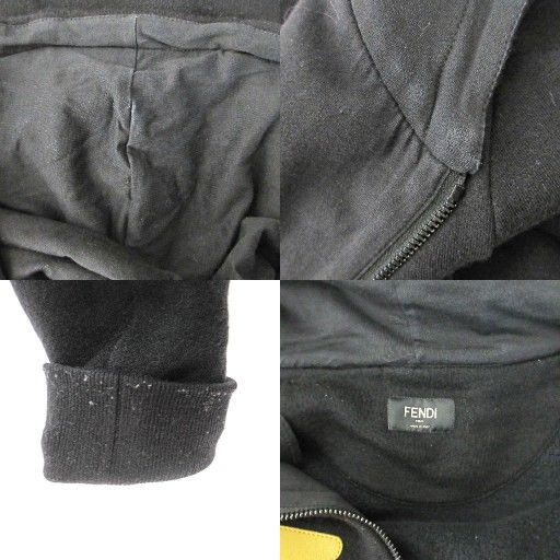 Fendi Sylvia Period 17AW Bug's Eye Monster Zip Hoodie Sweatshirt 44 Black 1104