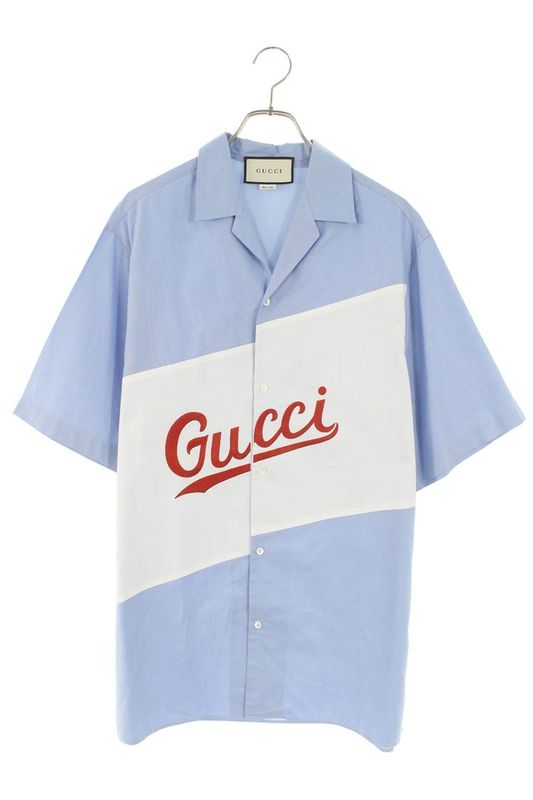 Gucci 619033 Zaen3 Logo Script Oversized Short Sleeve Shirt Men 46