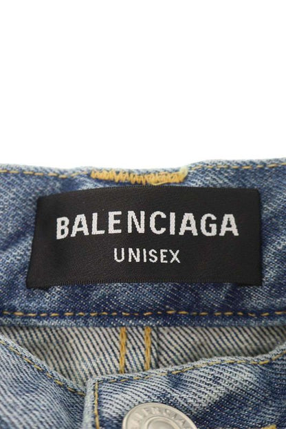 Balenciaga 22SS 681703 Tjw60 Studded Decorated Lever Baggy Denim Pants Men's 36