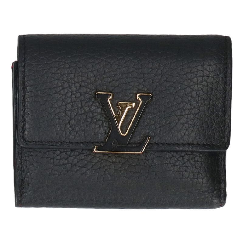 Louis Vuitton M68587 Portefeuille Capucines XS LV Logo Leather Compact Trifold