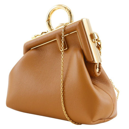 Fendi Nano First Charm Chain Pouch 7as051 Leather Women's Shoulder Bag
