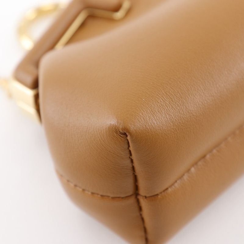 Fendi Nano First Charm Chain Pouch 7as051 Leather Women's Shoulder Bag