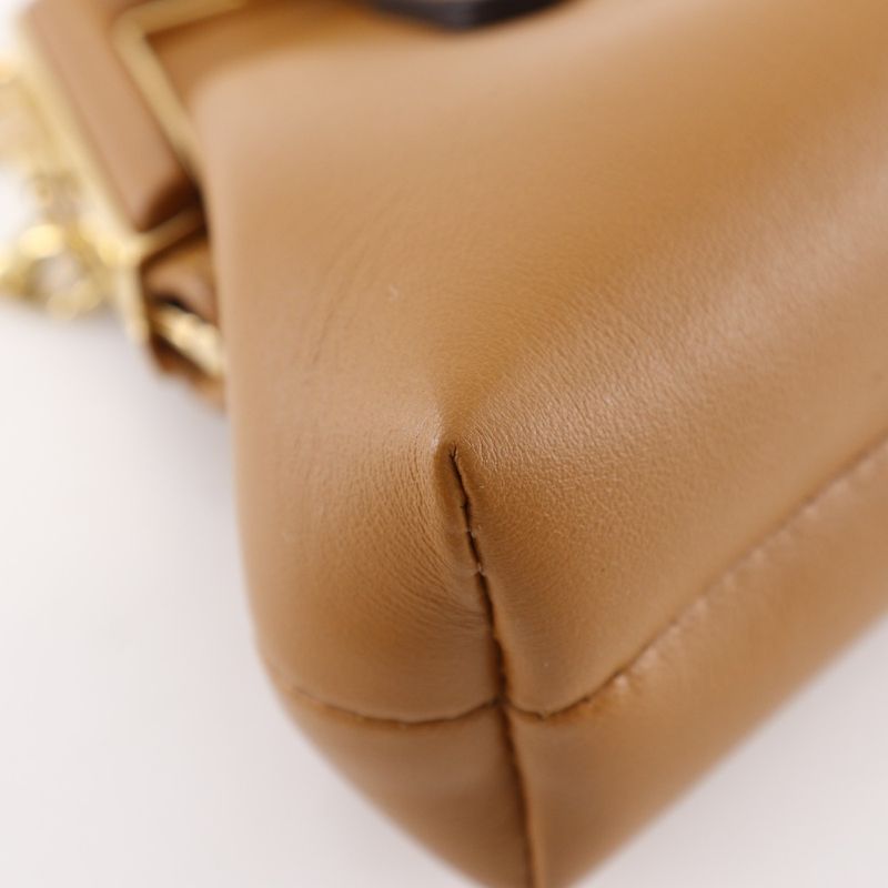Fendi Nano First Charm Chain Pouch 7as051 Leather Women's Shoulder Bag