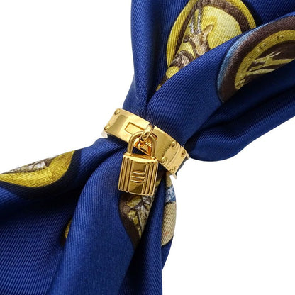 Hermes Scarf Ring Ladies Brand Kelly Cadenas Motif GP Gold Green Accessories