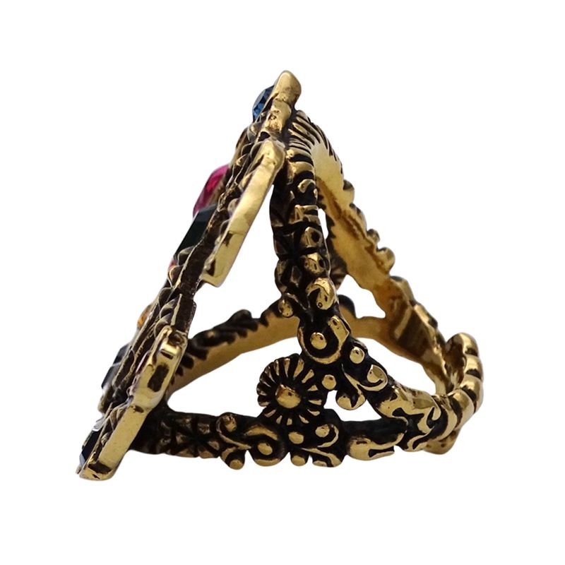 Gucci Ring Women's Men's Brand GG Marmont Ring Metal Gold Multicolor Approx 11
